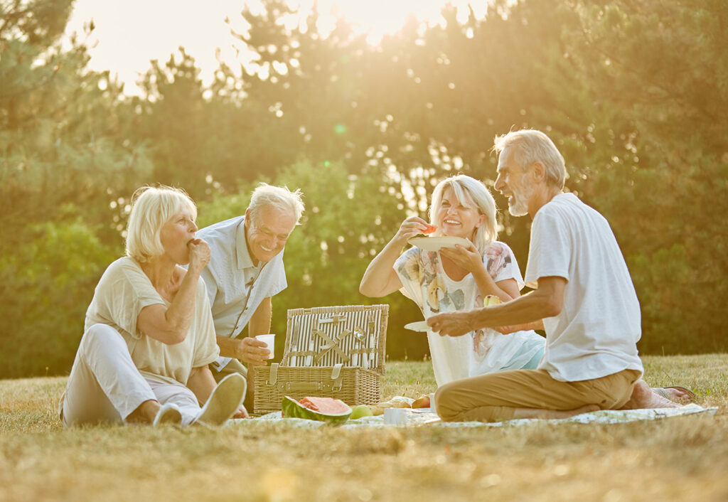 seniors enjoying picnic together tax-deferred annuity dotson financial michigan